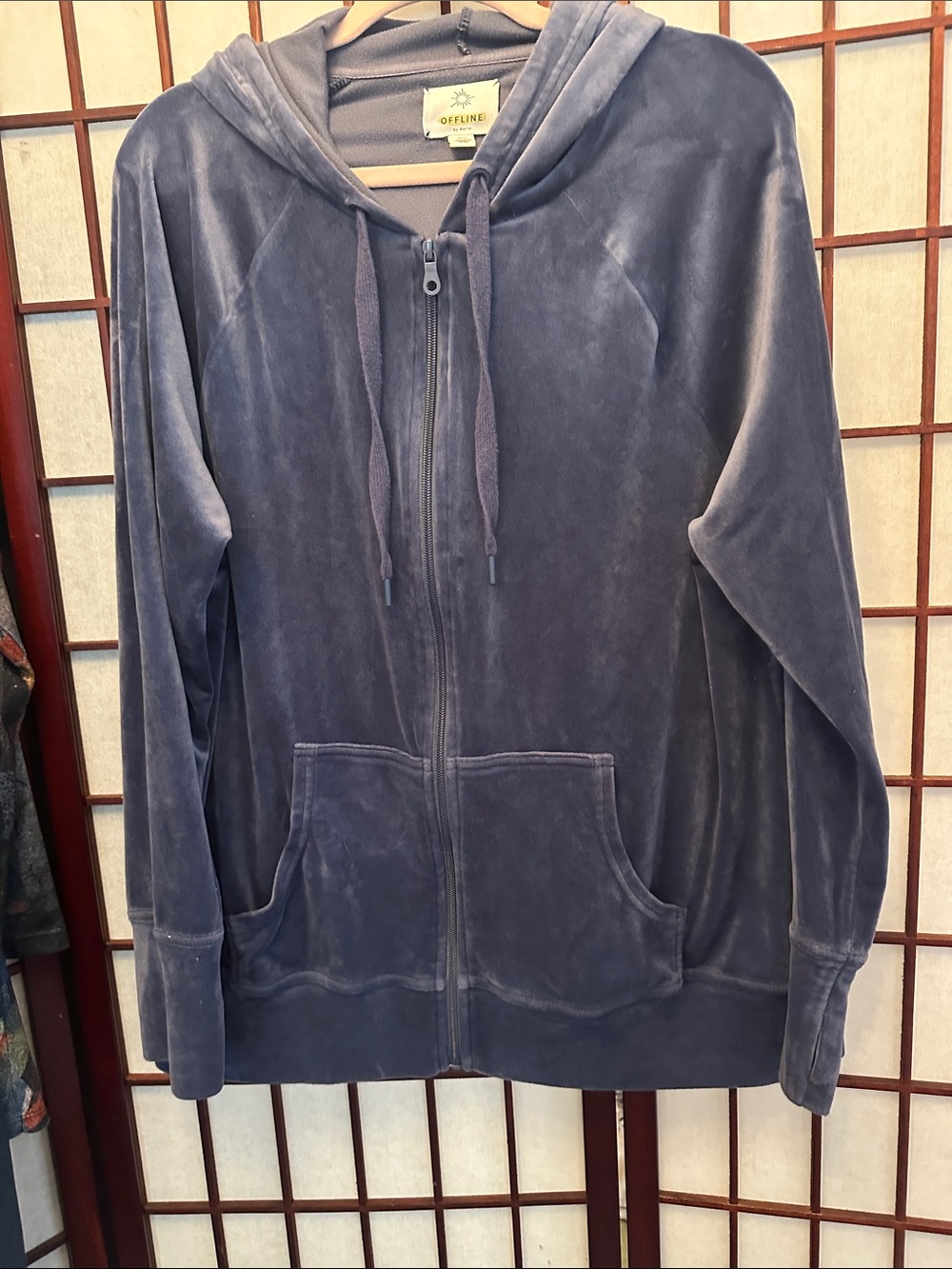 OFFLINE by Aerie Blue Zip-Up Hoodie